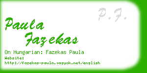 paula fazekas business card